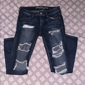 Distressed American Eagle Jeggings